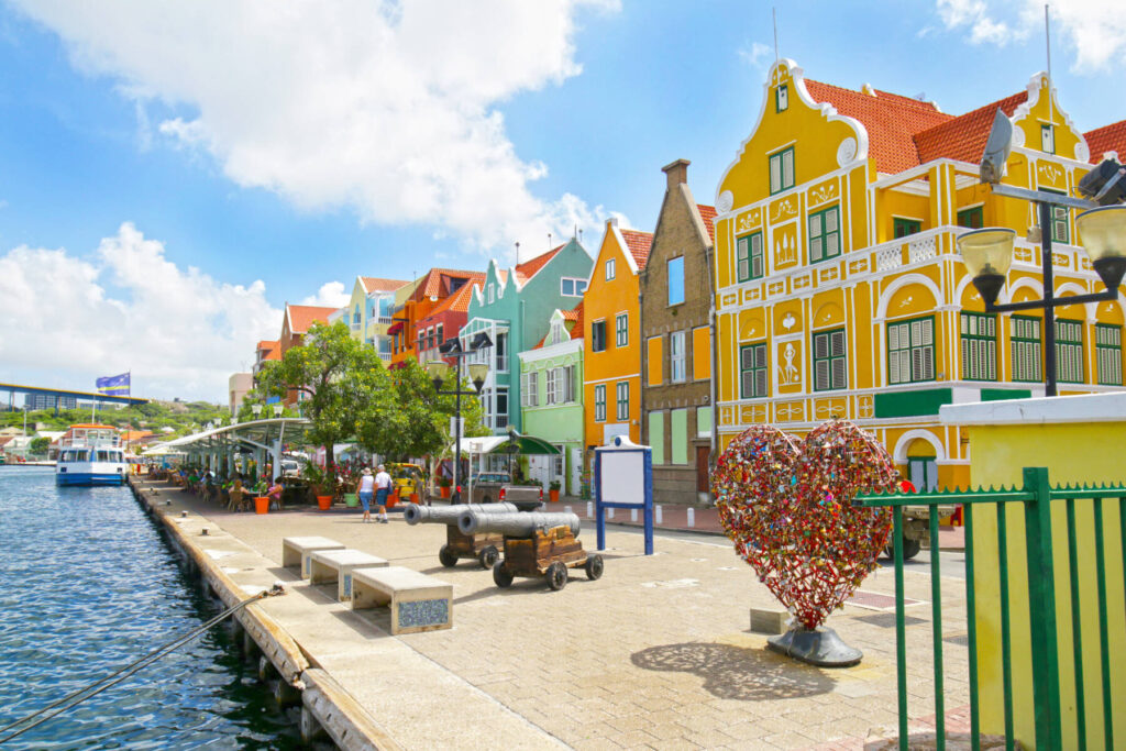 Willemstad, Curacao, Netherlands Antilles. Colourful houses and